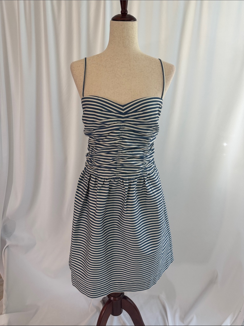 Polo Ralph Lauren Blue & White Striped Spaghetti Strap Nautical Dress Sz 14, NWT - Picture 6 of 10